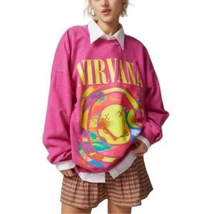 UO NIRVANA Smile Oversized Sweatshirt